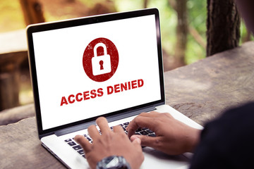 Your access is denied on laptop screen concept, protection security system - 222757407