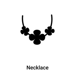 Necklace icon vector isolated on white background, logo concept of Necklace sign on transparent background, black filled symbol