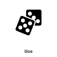 Dice icon vector isolated on white background, logo concept of Dice sign on transparent background, black filled symbol