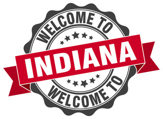 Obraz premium Indiana round ribbon seal
