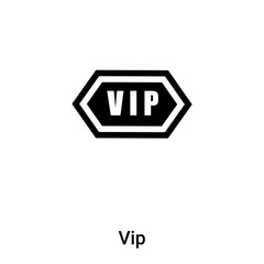 Vip icon vector isolated on white background, logo concept of Vip sign on transparent background, black filled symbol