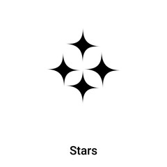 Stars icon vector isolated on white background, logo concept of Stars sign on transparent background, black filled symbol