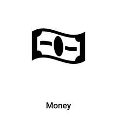 Money icon vector isolated on white background, logo concept of Money sign on transparent background, black filled symbol