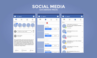 Social Media UX Design Pack - obrazy, fototapety, plakaty