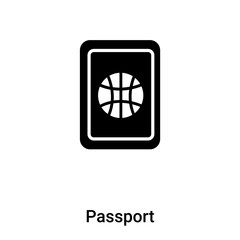 Passport icon vector isolated on white background, logo concept of Passport sign on transparent background, black filled symbol