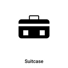 Suitcase icon vector isolated on white background, logo concept of Suitcase sign on transparent background, black filled symbol