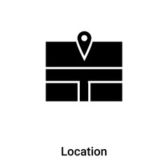 Location icon vector isolated on white background, logo concept of Location sign on transparent background, black filled symbol