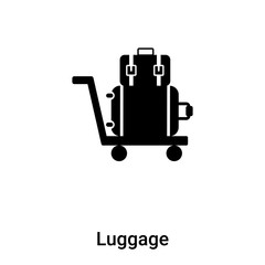 Luggage icon vector isolated on white background, logo concept of Luggage sign on transparent background, black filled symbol