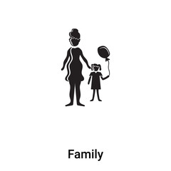 Family icon vector isolated on white background, logo concept of Family sign on transparent background, black filled symbol