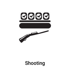 Shooting icon vector isolated on white background, logo concept of Shooting sign on transparent background, black filled symbol