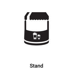 Stand icon vector isolated on white background, logo concept of Stand sign on transparent background, black filled symbol