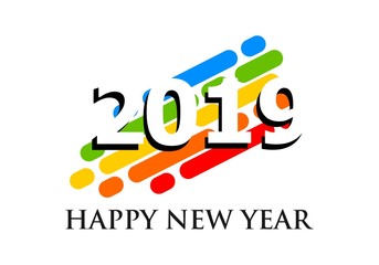 2019 Happy New Year vector illustration