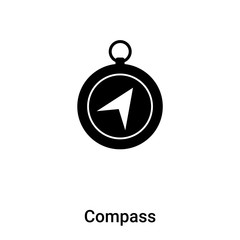 Compass icon vector isolated on white background, logo concept of Compass sign on transparent background, black filled symbol