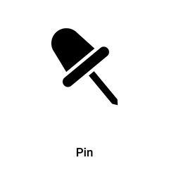 Pin icon vector isolated on white background, logo concept of Pin sign on transparent background, black filled symbol