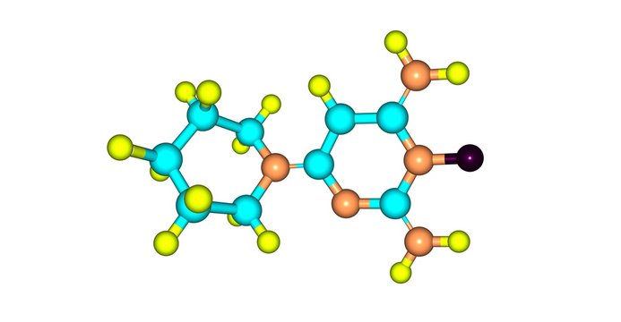 Minoxidil molecular structure isolated on white