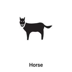 Horse icon vector isolated on white background, logo concept of Horse sign on transparent background, black filled symbol
