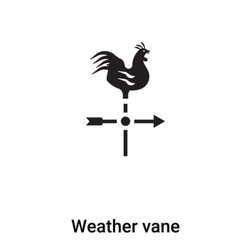Weather vane icon vector isolated on white background, logo concept of Weather vane sign on transparent background, black filled symbol