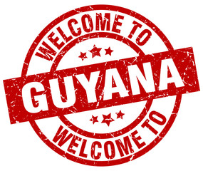 welcome to Guyana red stamp