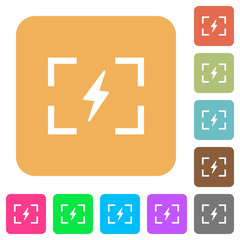 Camera flash mode rounded square flat icons