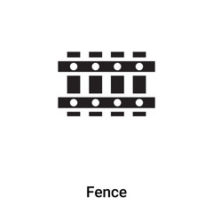 Fence icon vector isolated on white background, logo concept of Fence sign on transparent background, black filled symbol