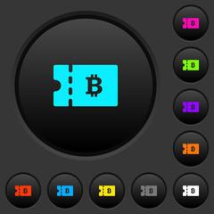 Bitcoin discount coupon dark push buttons with color icons