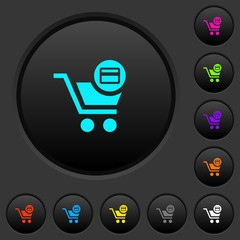 Credit card checkout dark push buttons with color icons