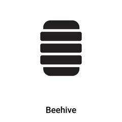 Beehive icon vector isolated on white background, logo concept of Beehive sign on transparent background, black filled symbol