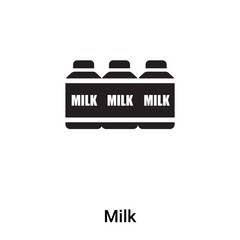 Milk icon vector isolated on white background, logo concept of Milk sign on transparent background, black filled symbol