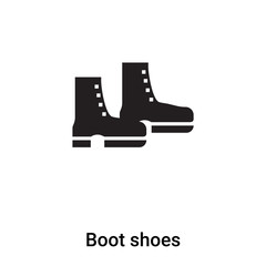 Boot shoes icon vector isolated on white background, logo concept of Boot shoes sign on transparent background, black filled symbol