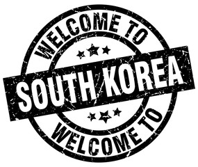 welcome to South Korea black stamp