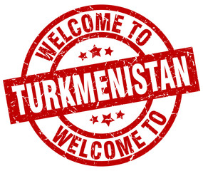welcome to Turkmenistan red stamp