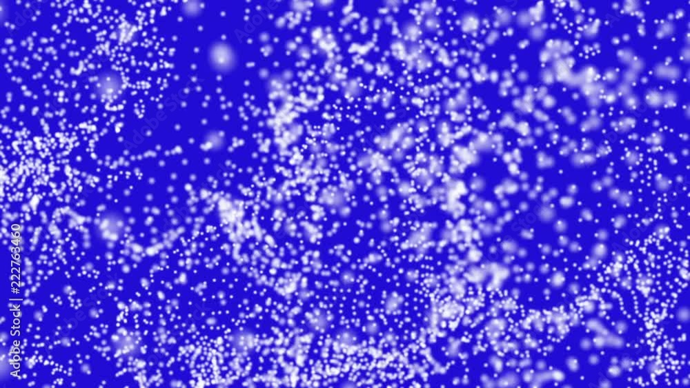 Poster white particles fly on a light blue background. abstraction of space. 3d rendering. depth of field b