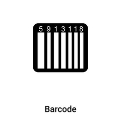 Barcode icon vector isolated on white background, logo concept of Barcode sign on transparent background, black filled symbol