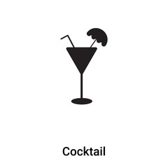 Cocktail icon vector isolated on white background, logo concept of Cocktail sign on transparent background, black filled symbol