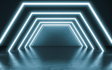 Neon lights background. 3d illustration