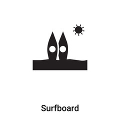 Surfboard icon vector isolated on white background, logo concept of Surfboard sign on transparent background, black filled symbol