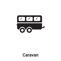 Caravan icon vector isolated on white background, logo concept of Caravan sign on transparent background, black filled symbol