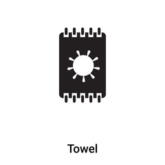 Towel icon vector isolated on white background, logo concept of Towel sign on transparent background, black filled symbol