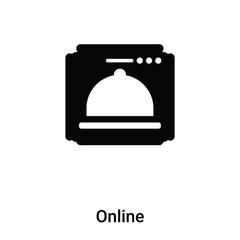 Online icon vector isolated on white background, logo concept of Online sign on transparent background, black filled symbol
