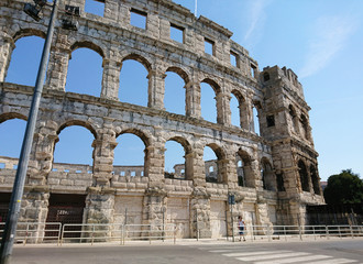 Fototapeta na wymiar wspaniałe wakacje w miejscowości Pula czyli Rzymska Arena to amfiteatr w Puli w Chorwacji