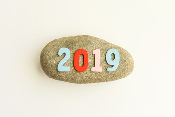 New Year decorative composition with 2019 numbers.