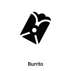 Burrito icon vector isolated on white background, logo concept of Burrito sign on transparent background, black filled symbol