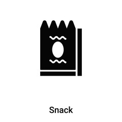 Snack icon vector isolated on white background, logo concept of Snack sign on transparent background, black filled symbol