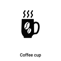 Coffee cup icon vector isolated on white background, logo concept of Coffee cup sign on transparent background, black filled symbol