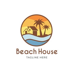 Fototapeta na wymiar Beach house logo