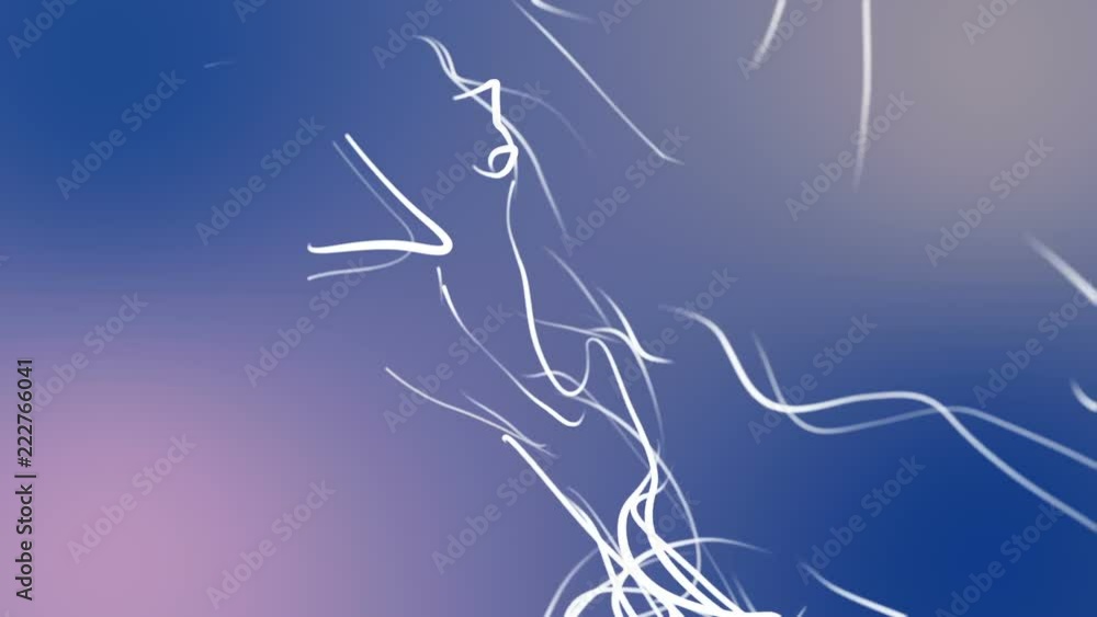 Poster white particles slowly fly on a light blue background. abstract space. 3d rendering.