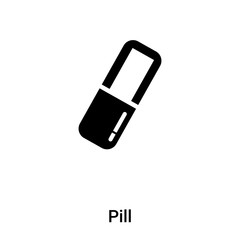 Pill icon vector isolated on white background, logo concept of Pill sign on transparent background, black filled symbol