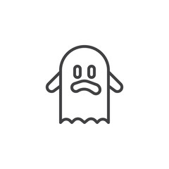 Obraz premium Ghost costume outline icon. linear style sign for mobile concept and web design. Halloween costume simple line vector icon. Symbol, logo illustration. Pixel perfect vector graphics