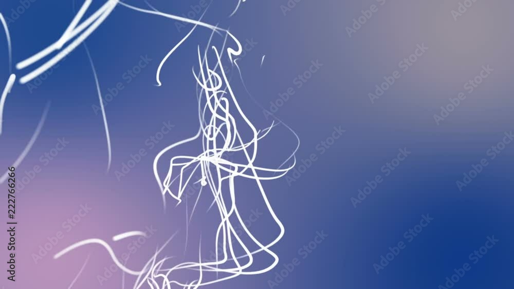 Aufkleber white particles slowly fly on a light blue background. abstract space. 3d rendering.