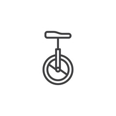 Monocycle outline icon. linear style sign for mobile concept and web design. one wheel cycle simple line vector icon. Symbol, logo illustration. Pixel perfect vector graphics